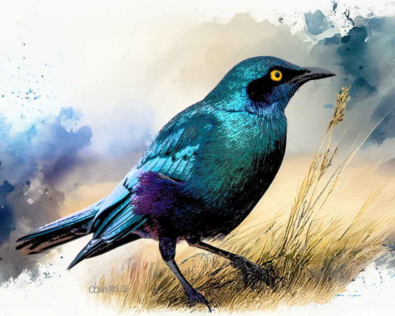 Greater Blue-eared Starling, South Africa